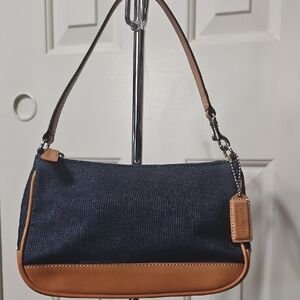 Coach EUC Y2K DEMI Dark Blue Denim Mini Shoulder Bag